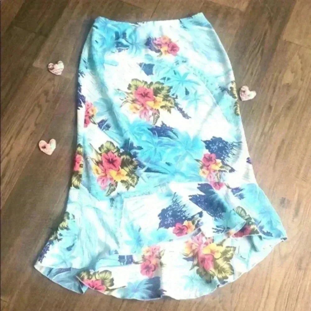 🌼4/$30🌼dynamite | Hawaiian blue flower skirt